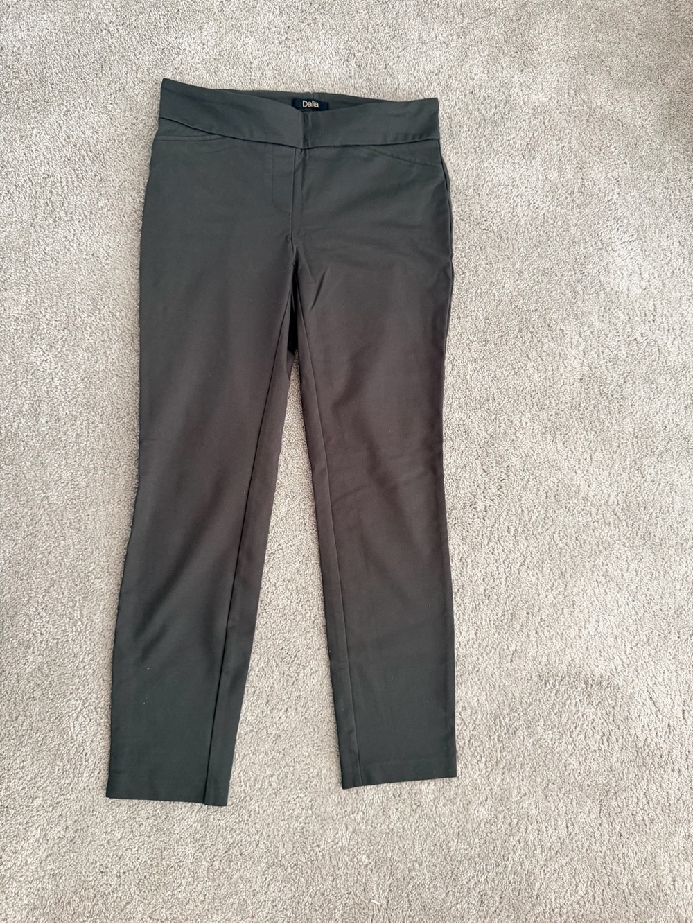 Dalia Black Ankle Ponte Slim Pants